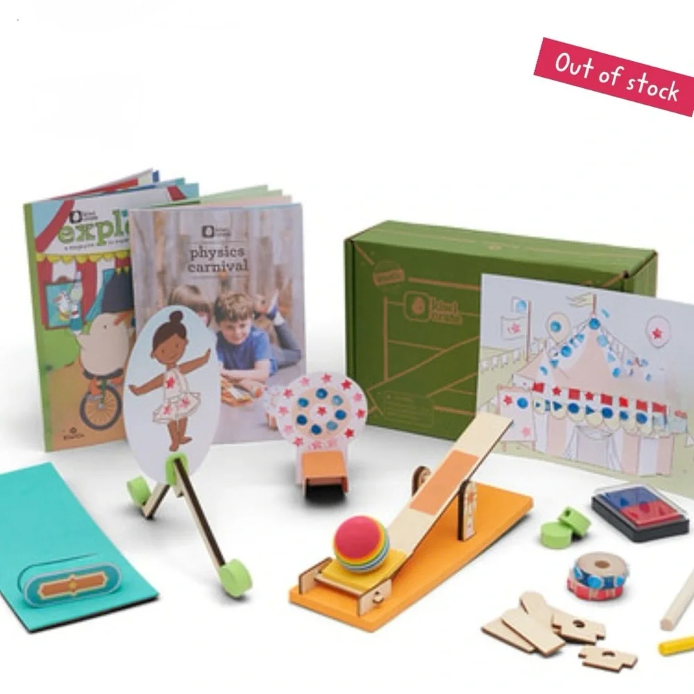 Lot of 3 NEW Kiwi Crates: Printing Press,Physics Carnival,Treasure Hunt, Ages 5+